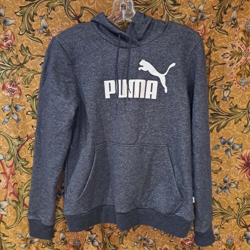 Puma grey hooded kangaroo pocket sweater - Picture 1 of 10
